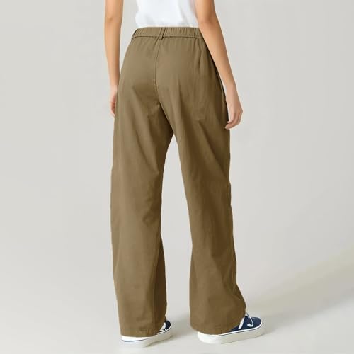 Straight Leg Pants Women Casual Elastic High Waisted Trousers with Pockets Y2k Vintage Baggy Comfy Lounge Pants3