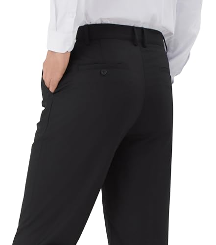 Image of Men's Tall Classic Fit Flex Flat Front Dress Pants Formal Pants for Business & Office