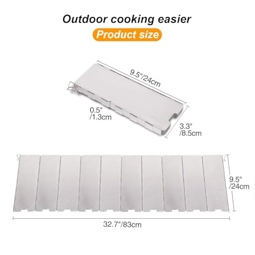 Image of Oligitdi Stove Windscreen, 10 Plates Camp Windshield, Folding Wind protection Aluminum Lightweight Compact Camping Burner Stove Windscreen with Carry Bag