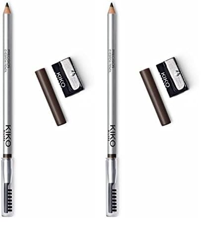 KIKO Milano Precision Eyebrow Pencil 01, Crayon À Sourcils Avec Formule Dure Micro-Précision Et Peigne Séparateur (Lot de 2)