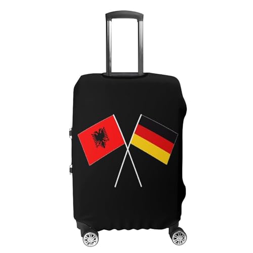 Albania Germany Flag Travel Luggage Cover for Suitcase 19-32 Inches Elastic Washable Baggage Protector4
