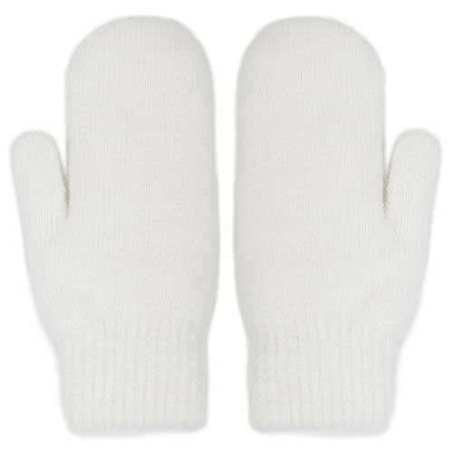 Winter Warm Mittens for Women Men Soft Faux Rabbit Fur Mittens Cold Weather Knit Gloves