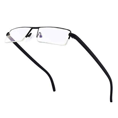 CGID Halben Rand Anti-Blaulicht Lesegerät +2,0, Lesebrille Herren Damen, TR90 Rahmen SBK003 Cover