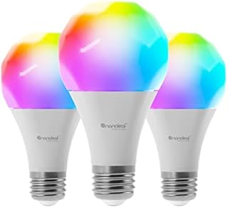 Nanoleaf Essentials E27 LED Bulbs, Pack of 3 RGBW Dimmable Smart Bulbs - Thread & Bluetooth Colour Changing Light Bulbs, Works with Google Assistant Apple Homekit, for Room Decor & Gaming