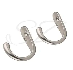 Metal Door Hook (Silver)-Pack of 2 Pc