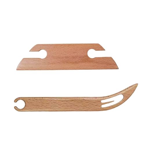 YUNATA Wooden Beveled Inkle Weaving Shuttle Kit, Handcraft Knitting Weaving Loom Tools Shuttle for Weaving DIY Craft Weaving Accessories