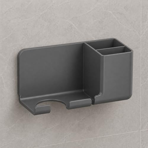 Suporte para Secador de Cabelo em PP 23 x 8,8 x 9,5 cm, Porta Secador e Chapinha