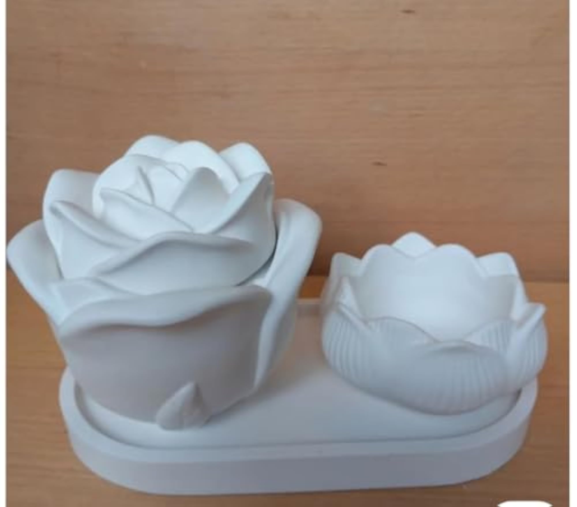 Rose Trinket Jar and Lotus Tealight Holder Gift Set