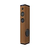 Energy Sistem Tower 8 g2 Wood - Sistema de sonido en torre (120 W, USB/microSD/FM, entrada óptica, LCD display, Bluetooth) marrón