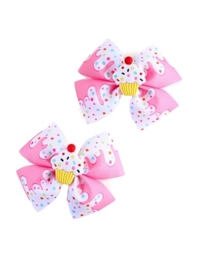 Baby Donut Headband Turban Bow Baby Girls Donut Hair Band Bow Baby Donut Headwarp BBG42 (Cakes-Pink Bow)