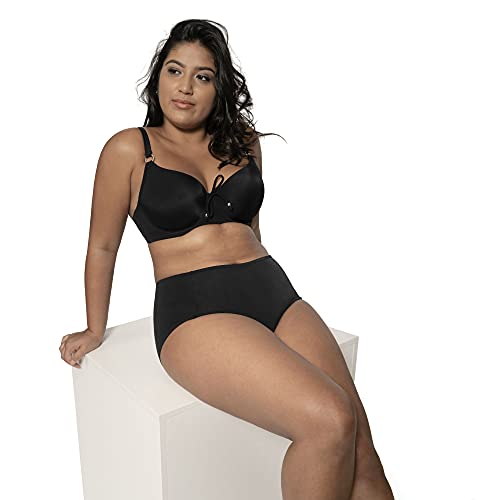 Dorina Curves Fiji Women's Full Cup Light Padded Underwire Bikini Top D17027A - Plus Size C To G Cups - Black - 42F #TOP2