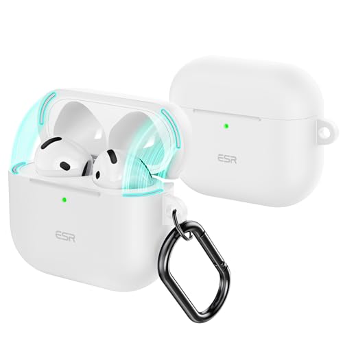 Image of ESR for AirPods 4 Case, Compatible with AirPods 4th Generation Case (2024) (USB-C), Magnetic Lid Lock, Full Drop Protection Cover, Cloud Soft Case, White