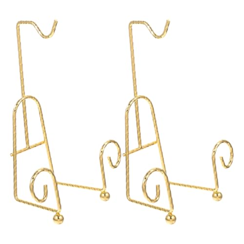 PHENOFICE Soporte para Tazas de Café de Metal Dorado Rosca Europea, Estante para Platos de Cerámica, Organizador de Encimera para Cocina y Oficina, Colgador Multifuncional para 2 Piezas