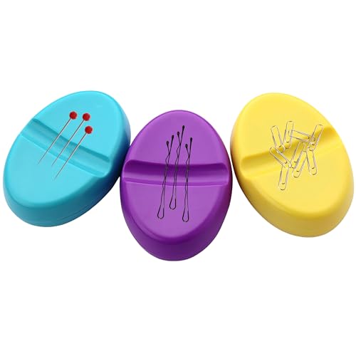3PCS Magnetic Sewing Pincushion Pin – Cushions for Sewing Supplies Pin Plastic Tray for Bobby Screws Holder