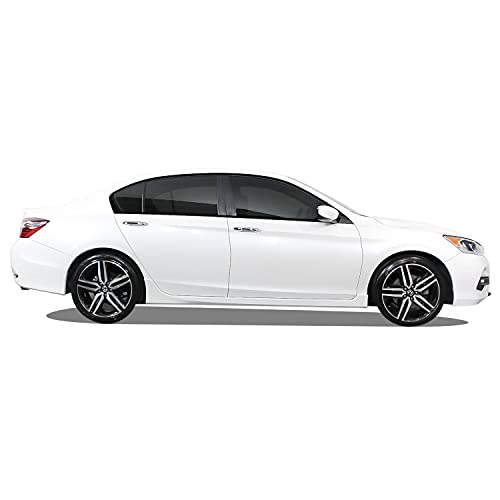 Image of SlickMod Chrome Delete Blackout Vinyl Overlay for 2013-2017 Honda Accord Sedan Window Trim (Satin Black)