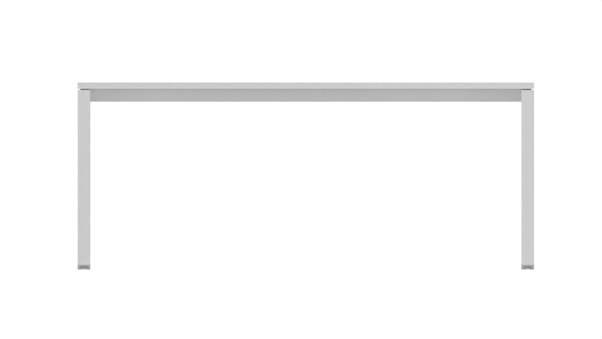 FBasic Scrivania Operativa Ufficio - Struttura metallo BIANCO e Piano legno BIANCO - 180x80x74