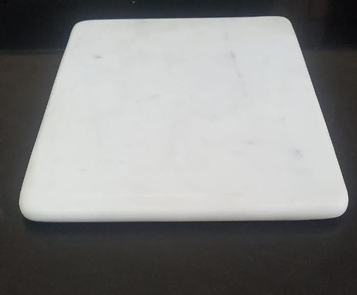 Rajasthan Art Luxurious Polish Natural Onex White chopping-board-marble004 Handmade Rectangular Chopping Board (White) 12 x9