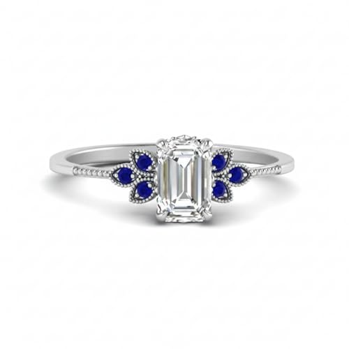 Bague émeraude façonner bague de fiançailles vintage argent