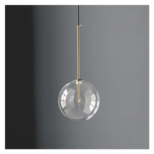 Lámparas colgantes de bola de cristal transparente modernas y candelabros de comedor 4