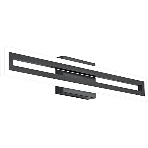 SOLFART 3 Color Temperature Dimmable Bathroom Light Fixtures Vanity Lights Bathroom Lights Over Mirror Wall Light Fixtures Black Modern Light Fixture 3C