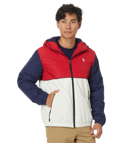U.S. POLO ASSN. Men's USPA Americana Hooded Polar Fleece Windbreaker