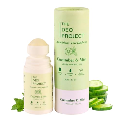 Image of The Deo Project Cucumber & Mint Natural Underarm Roll On | With 5% Vitamin C, 2% Lactic Acid, 2% Mandelic Acid | Prevents Odour, Reduces Pigmentation | For Radiant Underarms | Long Lasting | Alcohol & Aluminium-Free | Suitable for Sensitive Skin | Unisex - 50ML