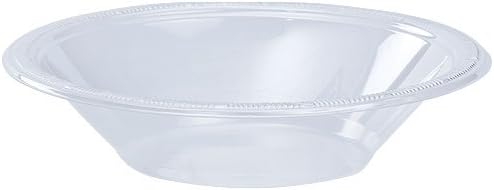 KingZak Clear Solid Color Premium Heavy Weight Plastic Soup Bowl (15 Oz.) 50 Count - Durable, and Stylish Plastic Bowls