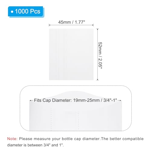 Image of PATIKIL 45x52mm PVC Perforated Shrink Bands, 1000Pcs 0.05 mm /2 Mil Thickened Heat Shrink Seal Wrap Fit for 3 /4 inch-1 inch Cap Diameter Essential Oil Bottles Jars Cans Tin, Clear