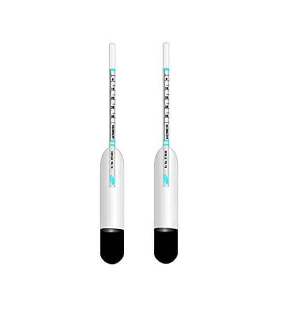 Indiginous Borosilate Glass Milk Lactometer for checking Milk Purity with in a Minute Test Kit (2 Unit Lactometer with 1 PVC Test Tube)