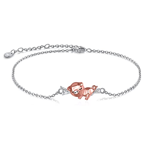 Bracelet cochon argent 925 YAFEINI anti-ternissement anti-allergie