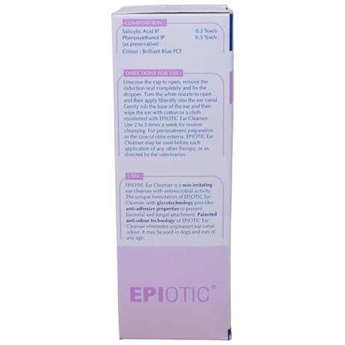 Virbac Epiotic Salicylic Acid Ear Cleanser, 50 ml, 50 Milliliter, 1 Piece