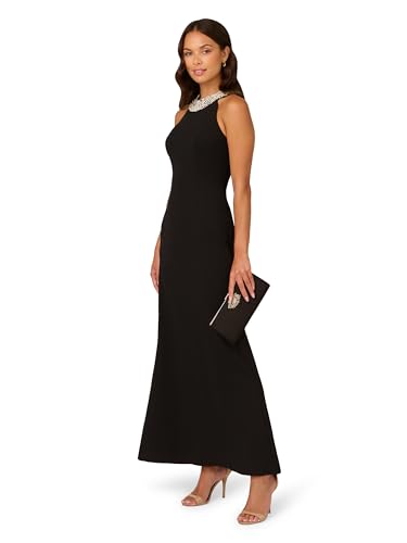 Adrianna Papell Women's Beaded Halter Gown4