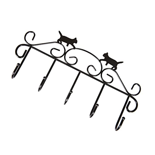 LABRIMP シー別販売 黒色アイアン製猫型コートフック 壁掛け洋服フック ドアハンガー 取り付け簡単 お部屋の装飾に 住宅やホテル向け
