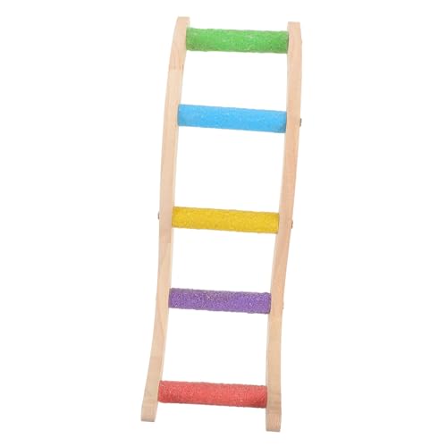 Mipcase Bird Climbing Toy Wooden Parrot Ladder Creative Plaything for Parrots Small Birds Random Color