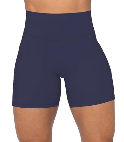 Image of Sunzel No Front Seam Biker Shorts for Women with Pockets, Yoga Workout Gym Bike Shorts with Tummy Control