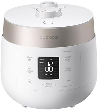 CUCKOO Twin Pressure Rice Cooker, 12-Cup Cooked, White, CRP-ST060...