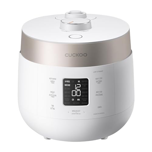 CUCKOO Twin Pressure Rice Cooker 6-Cup Uncooked / 12-Cup Cooked with Nonstick Inner Pot, Versatile Rice Maker & Warmer with 16 Menu Options, Open Cooking Mode, Voice Guide, White (CRP-ST0609FW)