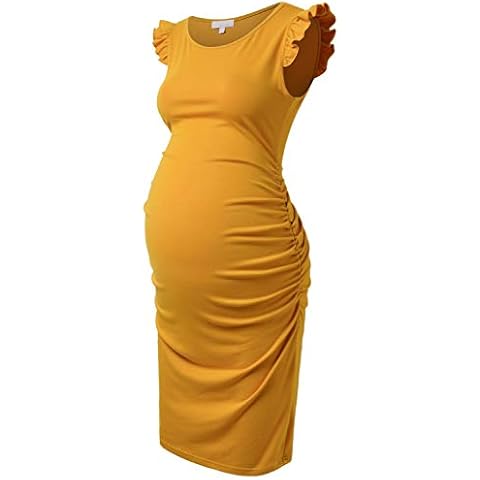 Bhome Maternity Dress Flying Sleeve Casual Pregnancy Summer Dresses Cover