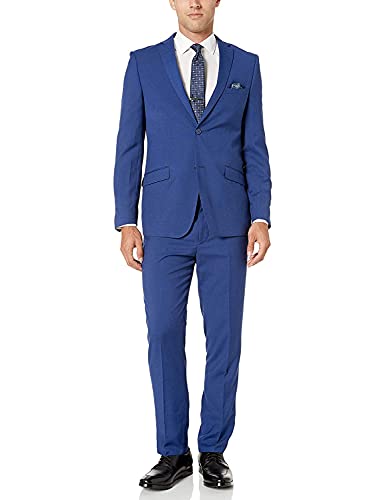 Adam Baker Men's 2-Piece Slim Fit Single Breasted Fine Textured Suit Set - Colors