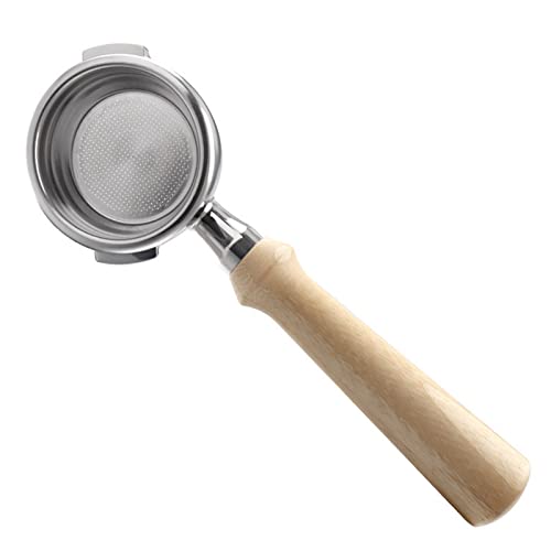 Reemplazo 58mm Café Sin-fondo Portafiltro Acero Inoxidable Cesta de Filtro con Empuñadura para Gaggia Classic Pro Café Exprés Máquina