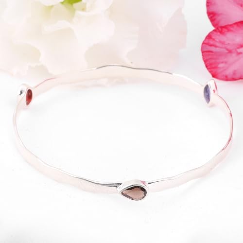 Bracelet multi-pierres résistant argent fait main durable - 2