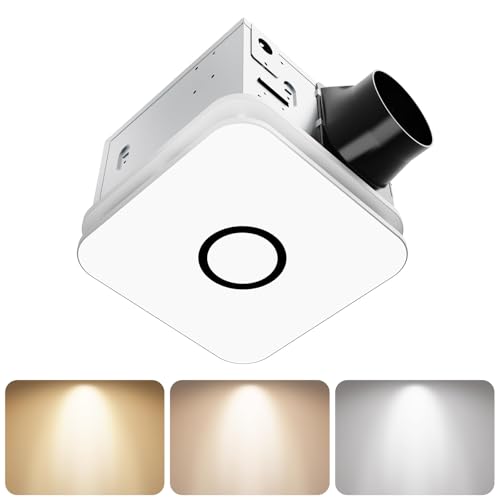2-in-1 Bathroom Exhaust Fan with Light, 32W Quiet Vent Fan - 130...