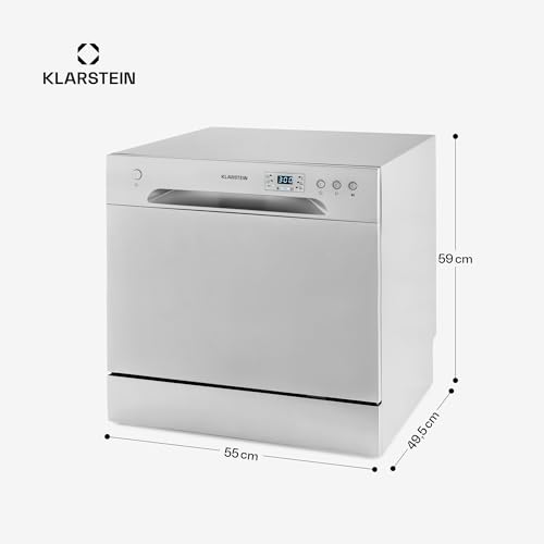 Klarstein Table Top Dishwasher, 8 Place Setting Mini Dishwasher, Quiet Operation Countertop Dishwasher w/ 6 Washing Programs, Compact Tabletop Dishwasher, Easy To Install Homes/Office Small Dishwasher - Image 7