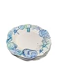 Sigrid Olsen Set of 4 Melamine Dinner Plates, Blue Shells