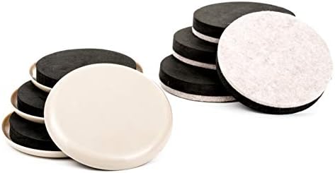 Furniture Movers - 3.5 Inch Width Plastic and Felt Sliders - Protector Moving Pads for Carpet, Hardwood, Linoleum, and Other Hard Surfaces - Set of 8 Included
