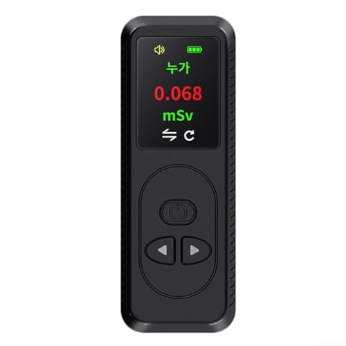 FACAIIO Contatore Geiger portatile, rilevatore di radiazioni nucleari, contatore geiger, dosimetro personale, tester beta gamma, display TFT, multilingue (nero)