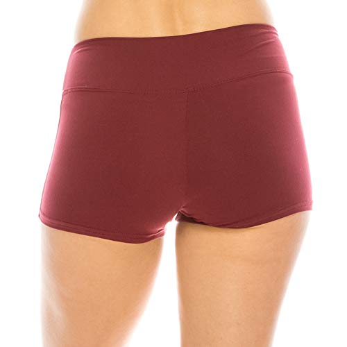 Image of ALWAYS Women's High Waist Spandex Athletic Shorts - Side Stripe Soft Stretch Biker Running Yoga Gym Workout Anti-Chafe Under Dress Layering Short Mauve White L