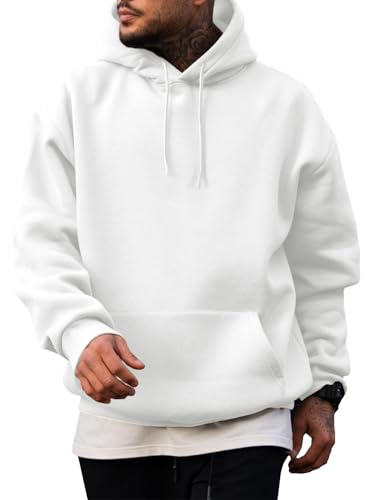 Image of JMIERR Mens Casual Oversized Hooded Collar Drawstring Cotton Hoodies Pullover Sweatshirts Casual Long Sleeve Shirts
