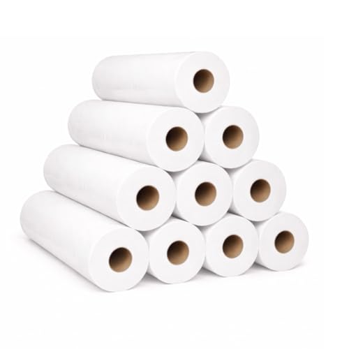 Enpack Liegerolle 6 Stück 2-lagig in aus Zellstoff - Liegenbezug Ärztekrepp 59 cm x 50m - Bezug für Kosmetikliege, Ärzte- & Massageliege - Bezug für Liegenauflage - Abdeckpapier Rolle - Liege Auflage
