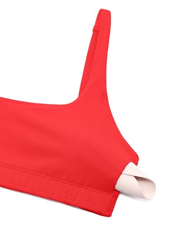 Image of CRZ YOGA Butterluxe Square Neck Sports Bras | Light Support, Removable Pads, Yoga, Extremely Soft, Low Coverage, Adjustable Spaghetti Straps, for Women